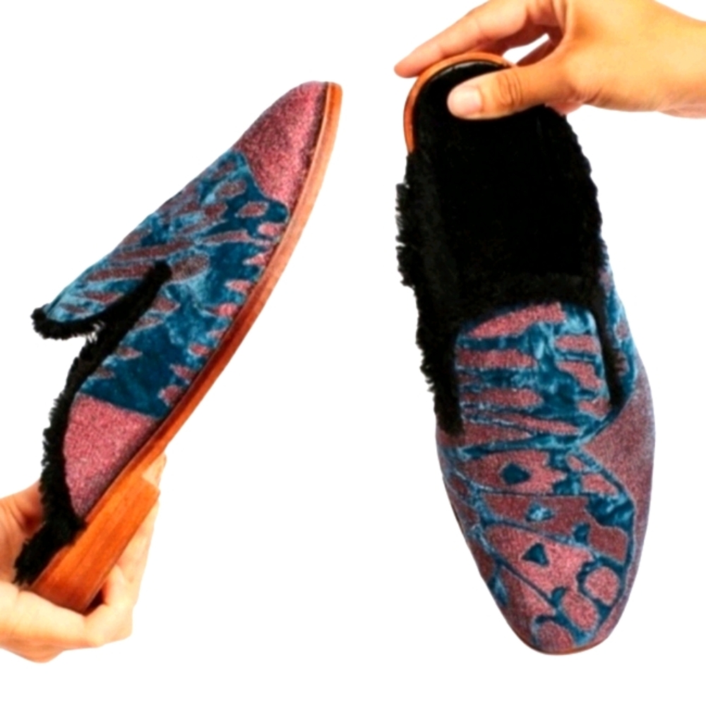 Free People Velvet Mules